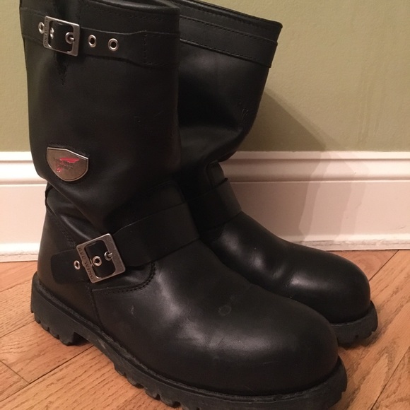 Redwing Steel Toe Black Engineer Boots 10 E2 - Picture 7 of 11
